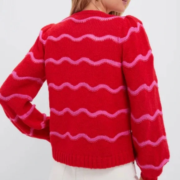 Tuckernuck Meadowbrook Stripe Dulcie Cardigan Large - Picture 2 of 5